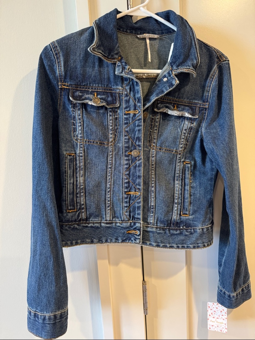 Free People Classic Blue Denim Jacket NWT XS